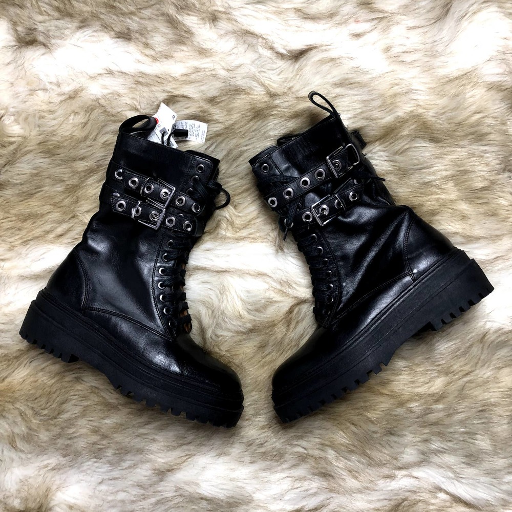 NWT Zara Biker Boots 38